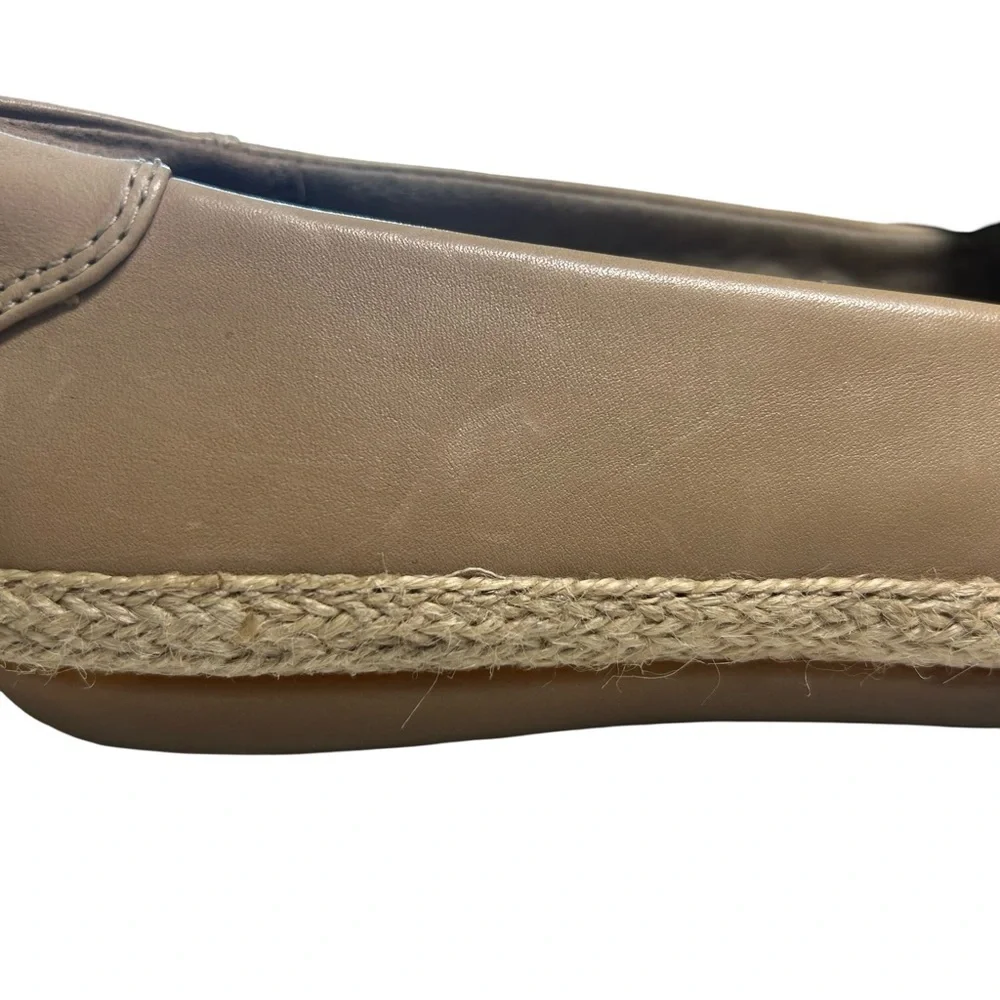 Clarks Collection Women Tan Leather Espadrille Flat Shoes
